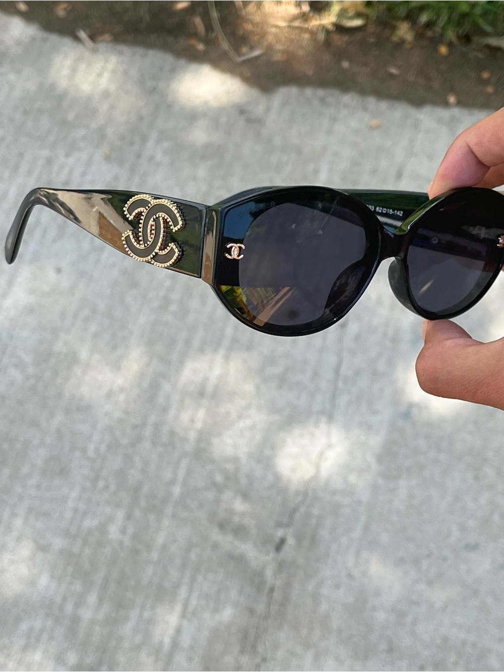 CHANEL Black Sunglasses with gold and silver CC Accents - Picture 5 of 5